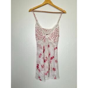 Vintage California Dynasty Floral Babydoll Slip Dress/Top Size XL Coquette